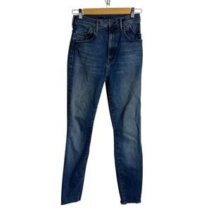 MOTHER The Stash Swooner Ankle Fray Jeans Size 27 Chick Flick